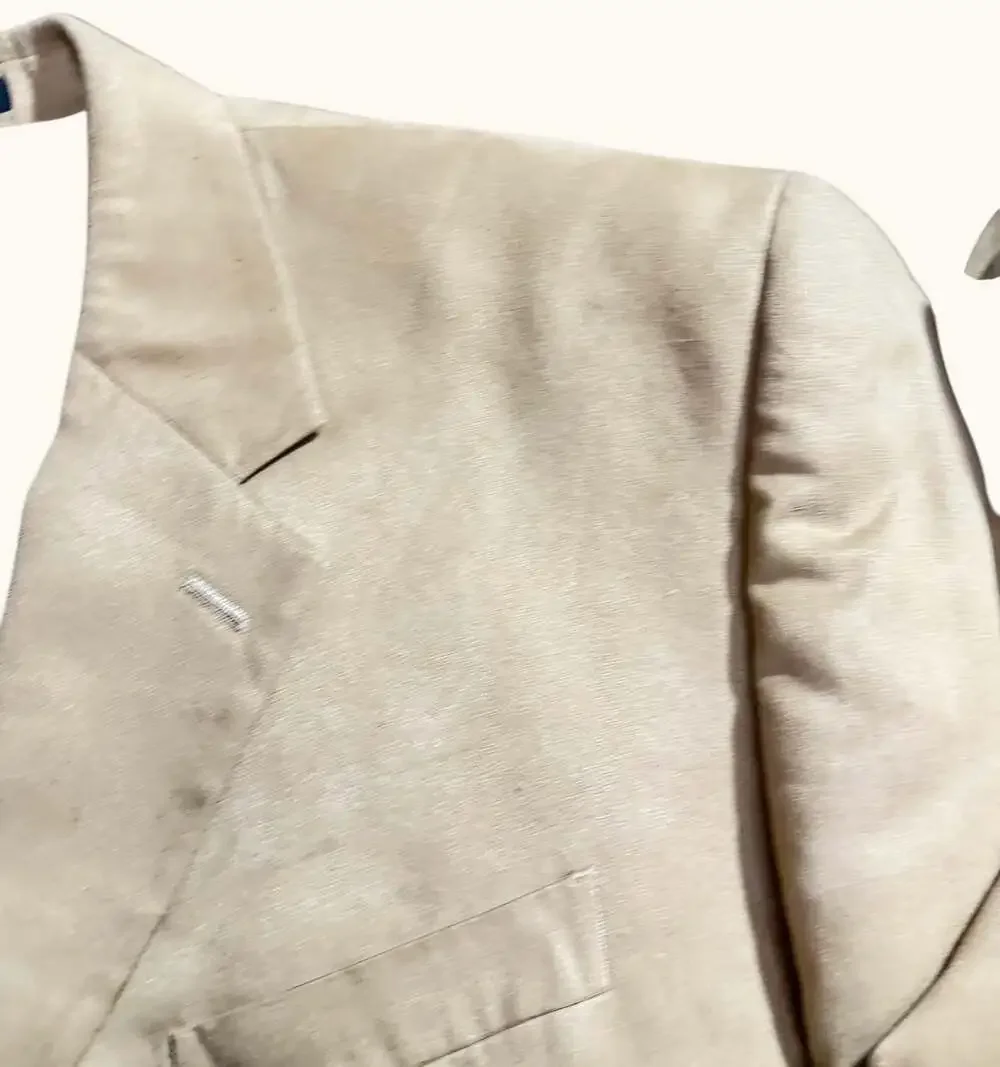Chaps Men's Tan Faux Suede Two-Button Blazer with Paisley Lining